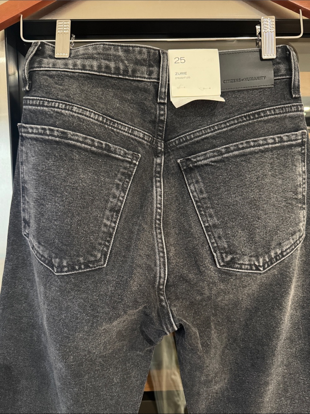 Citizens of Humanity Zurie Straight Leg Black Wash Jeans Size 25 NWT - Picture 7 of 12